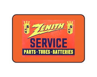 Zenith SERVICE Parts - Tubes - Batteries, Antique Electronics Advertising, Vintage Radio, Desk Mat, Mouse Pad
