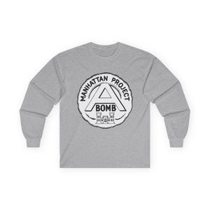 Manhattan Project Logo - 1940s Commemorative Design - US Government - Top Secret - Classified - Retro Logo Long Sleeve Tee