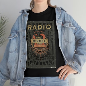 Radio: The Miracle of the 20th Century Book Cover T-Shirt / Antique Radio Tee / Vintage Radio Shirt / Coliseum