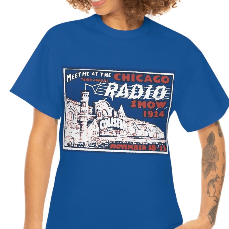 1924 Chicago Radio Show T-Shirt / Antique Radio Tee / Vintage Radio Shirt / Coliseum