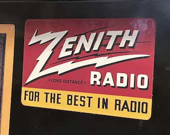 Zenith RADIO Sticker for Laptop, Toolbox, Fridge, Notebook, Computer - Vinyl Laminated - Antique Radio - Retro Design