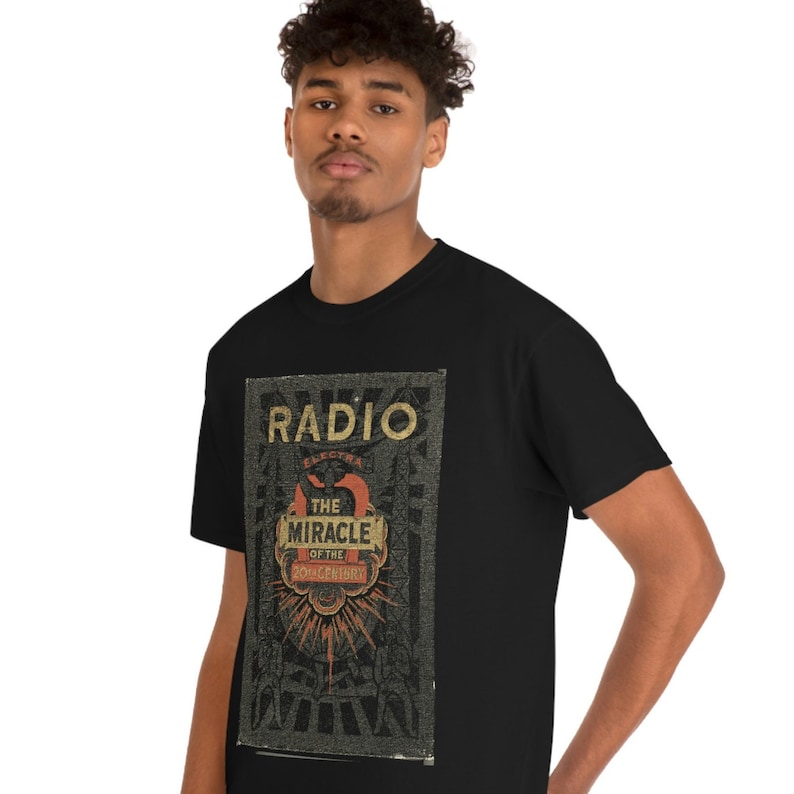 Radio: The Miracle of the 20th Century Book Cover T-Shirt / Antique Radio Tee / Vintage Radio Shirt / Coliseum / distressed