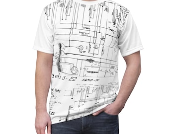 1930s Brunswick Antique Radio Schematic All-Over Print (AOP) T-Shirt