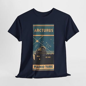 ARCTURUS Radio Tube - Maglietta con arte antica con scatola di tubi a vuoto per radio. Elettronica d'epoca, Grande Carro