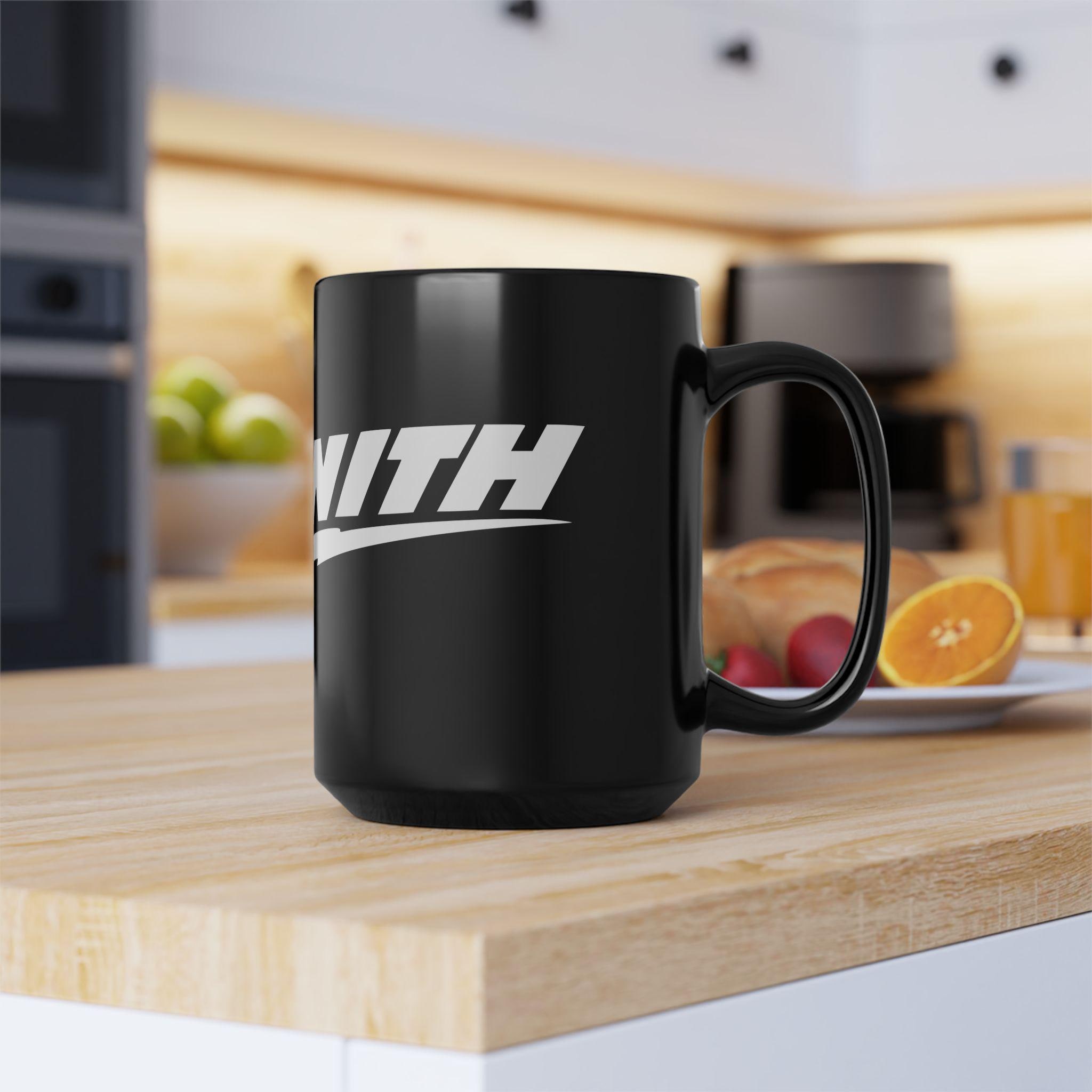 Zenith Retro Logo Ceramic Coffee Mug, Black, 15oz - Antique Radio - Vintage Electronics - Kitchen Barware