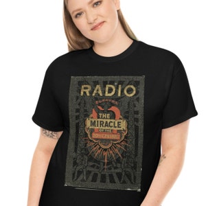 Radio: The Miracle of the 20th Century Book Cover T-Shirt / Antique Radio Tee / Vintage Radio Shirt / Coliseum / distressed