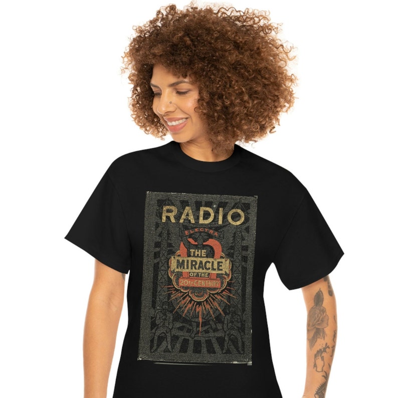 Radio: The Miracle of the 20th Century Book Cover T-Shirt / Antique Radio Tee / Vintage Radio Shirt / Coliseum / distressed