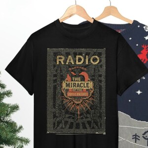 Radio: The Miracle of the 20th Century Book Cover T-Shirt / Antique Radio Tee / Vintage Radio Shirt / Coliseum / distressed