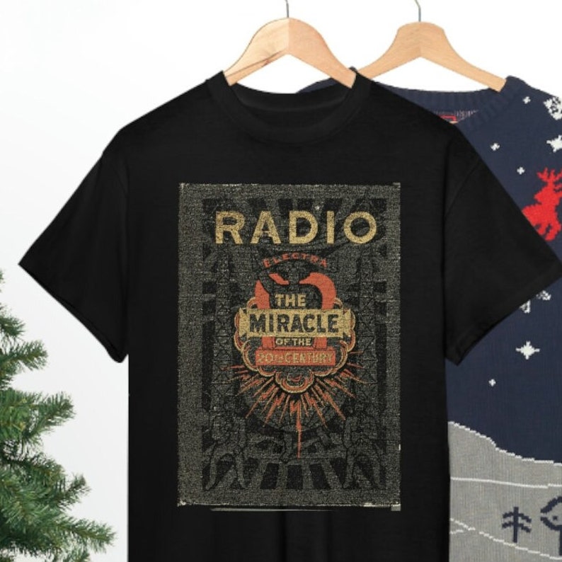 Radio: The Miracle of the 20th Century Book Cover T-Shirt / Antique Radio Tee / Vintage Radio Shirt / Coliseum / distressed