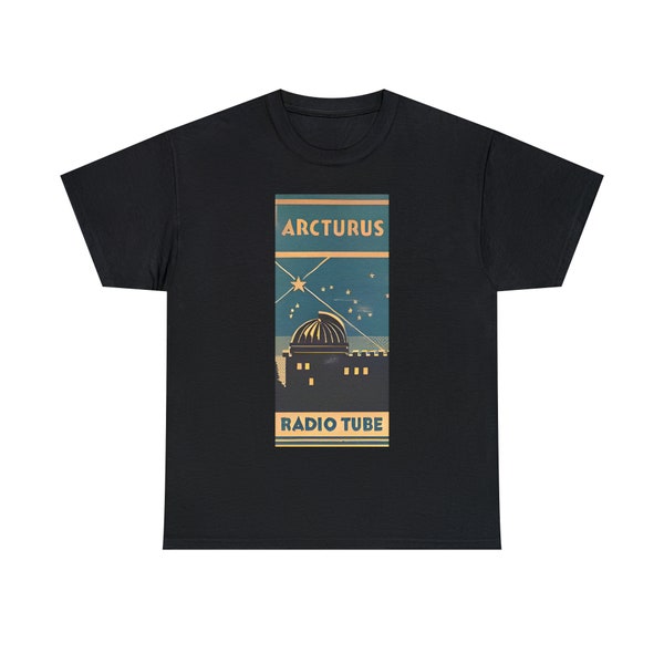 ARCTURUS Radio Tube - T-shirt con scatola a tubo sottovuoto per radio antica. Elettronica d'epoca, Grande Carro