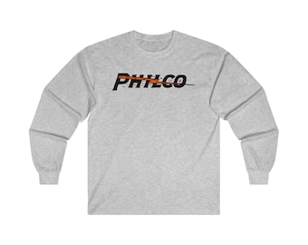 PHILCO Lightning Bolt 1930's Antique Radio Logo Long Sleeve Tee