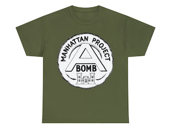 Manhattan Project Retro Logo T-Shirt - 1940s Commemorative Design - US Government - Top Secret - Classified - A-Bomb