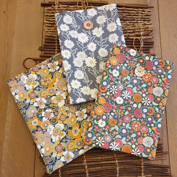 Pochette pour livres, sac à livres, Pochette fleurie, à fleurs, protecteur pour livres