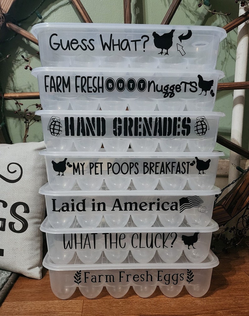 Personalized Cute Egg Carton Storage Containers Etsy
