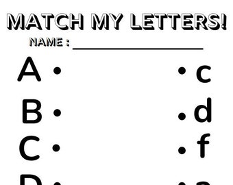 Overeenkomen met de letters Afdrukbaar werkblad