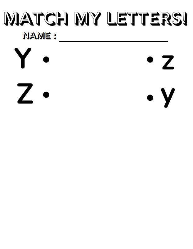 Match the Letters Printable Worksheet - Etsy