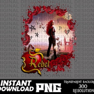descendants red, descendants red png, rebel heart png, descendants red sublimation, cricut, queen hearts, rebel heart shirts, descendant png