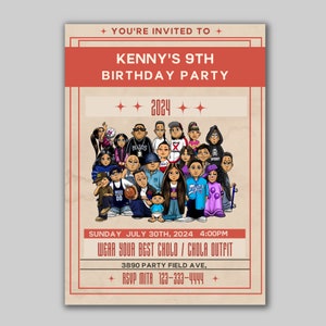 Lil Homies, mijos birthday invitation, Lil Homies Birthday party video, Chicano Birthday, Chicana, chola, vatos, 90s, Cholo Birthday invite