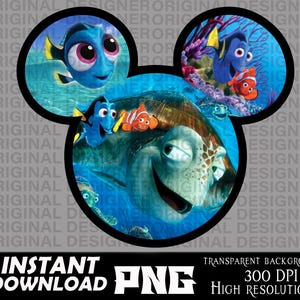 Finding nemo printable png, finding nemo png, finding nemo shirt design, finding nemo sublimation, Cricut, Dory, kids shirt, Squirt, Crush