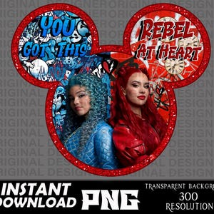 descendants red chloe, descendants red chloe png, rebel heart png, descendants red chloe sublimation, cricut, chloe shirts, you got this png