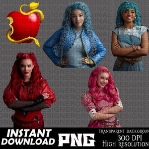 descendant red chloe Bridget ella, descendants rise red, descendants rise red png, rebel heart png, descendants rise red sublimation, cricut