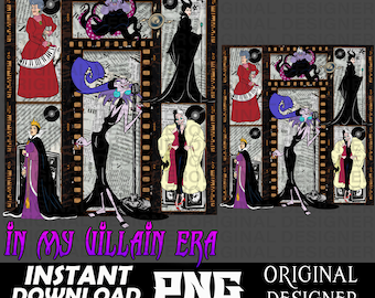 villain, villain era png, maleficent, Ursula png, maleficent, cruella, evil queen, cut file, era tour sublimation, wicked, punk rock, gothic