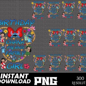lilo stitch birthday girl, stitch png, lilo png, stitch shirt, custom png, cut file, sublimation, lilo clipart, lilo stitch Birthday, Cricut