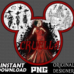 villains, villains png,  cruella png, cruella shirts, fashion, gothic, Cricut, cut files,  cruella sublimation designs, clipart, goth png