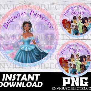 Black girl Princess, cinderella birthday, Black Girl Magic, black cinderella, cut files, Cricut, sublimation, black Princess Birthday crew