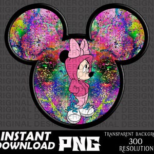minnie mouse, minnie mouse png,  minnie mouse sublimation, minnie mouse graffiti style, minnie mouse printable download png, minnie cricut