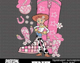 toy story jessie png, pink pastel cowgirl design, cowgirl sublimation, toy story jessie sublimation, cowgirl cricut, girl gifts, printable