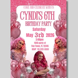 bridget descendant custom birthday invitation, descendant party, bridget rise of red birthday invitation, personalized descendant birthday