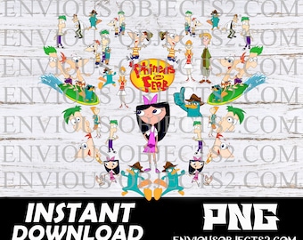 phineas and ferb png, phineas and ferb shirts, Perry the platypus png, ferb png cut file, Candace flynn, sublimation, cricut, clipart, boys