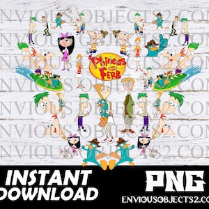 phineas and ferb png, phineas and ferb shirts, Perry the platypus png, ferb png cut file, Candace flynn, sublimation, cricut, clipart, boys