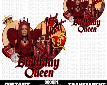 queen of hearts descendants 9th birthday png download, descendants red sublimation, queen of hearts descendants cricut, descendants Queen