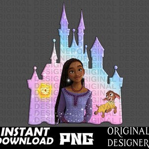 Black Princess Asha Wunsch png herunterladen, Wunsch Stern png, Black Girl Magie, Asha Cricut, Asha Wunsch Sublimation, Black Princess Asha Cliparts png