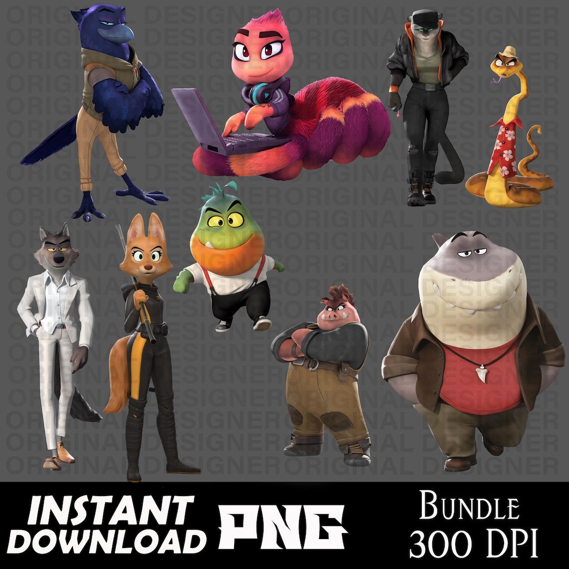 Bad Guys 2 Bundle Png, the Bad Guys 2 Png Digital Download, Mr. Wolf ...
