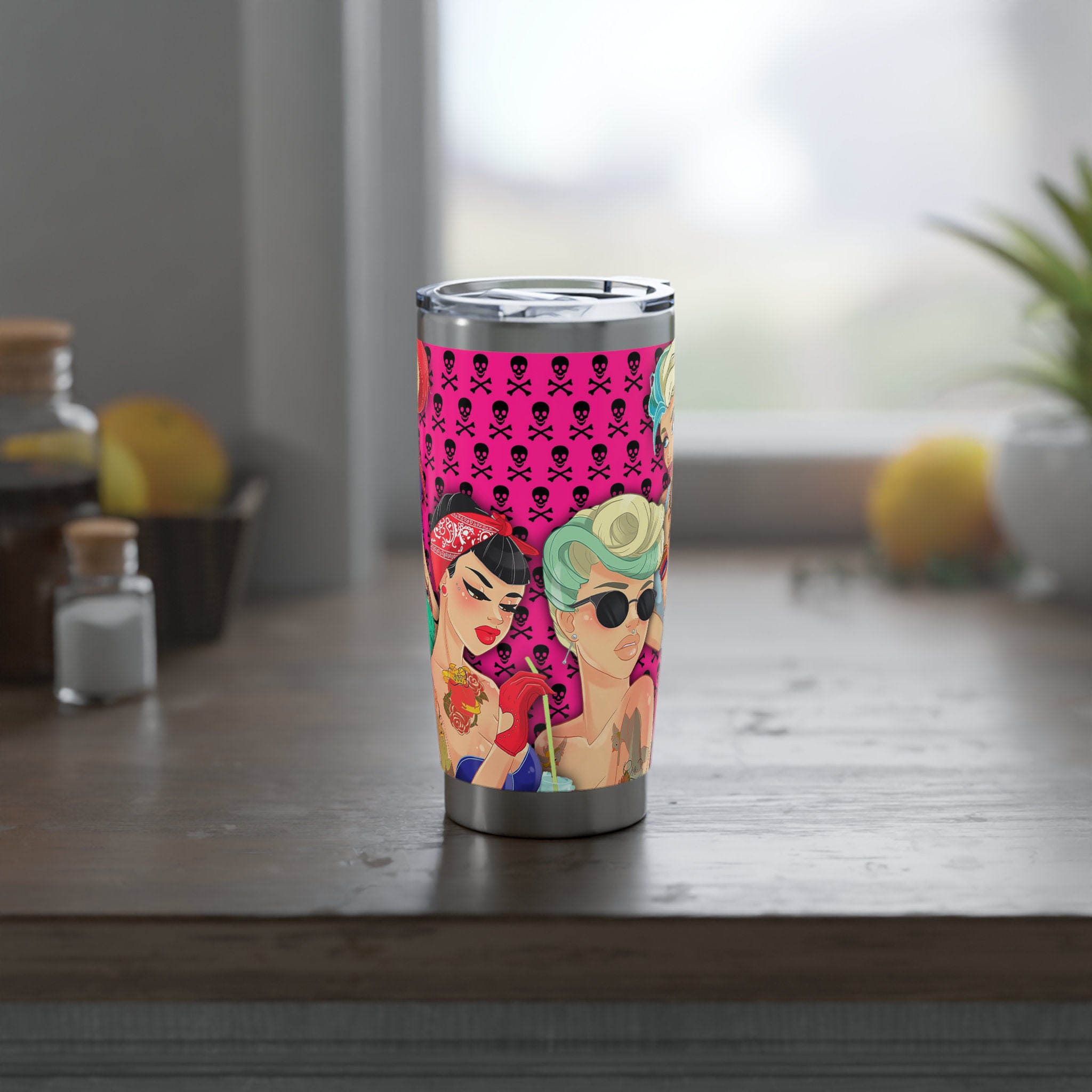 punk rock princess Tumbler, punk rock 20oz tumbler, rock and roll Tumbler, gothic tumbler, stainless steel tumbler, tattoo princess tumbler