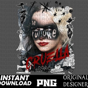 villains, villains png,  cruella png, cruella shirts, fashion, gothic, Cricut, cut files,  cruella sublimation designs, clipart, goth png