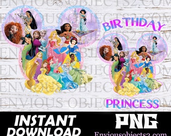 princess group png, belle, Princess png, Princess shirts, Beauty png, cinderella, ariel, cut file, aurora, frozen, tiana, brave, sublimation