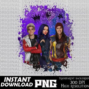 descendants jay carlos mal png, descendants group png, descendants jay carlos mal sublimation, cricut, mal shirts, descendant printable boy