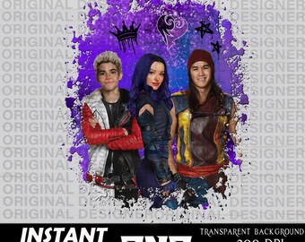 descendants jay carlos mal png digital download, descendants group png, descendants jay carlos mal sublimation, cricut, descendant printable