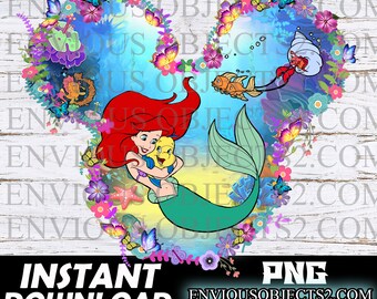 little Mermaid png, little Mermaid Ariel png, Princess Ariel cut files, little Mermaid Cricut, little Mermaid sublimation, Ariel clipart png