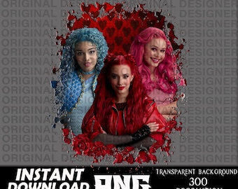 Nachkommen Rise of Red png Download, Nachkommenschaft Cricut, Rebel Heart png, Nachkommenschaft Rise Red Sublimation, Nachname Chloe Bridget Pink