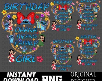 lilo stitch birthday girl, stitch png, lilo png, stitch shirt, custom png, cut file, sublimation, lilo clipart, lilo stitch Birthday, Cricut