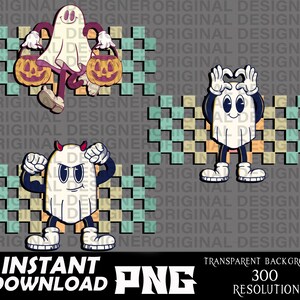 retro ghost Halloween bundle png, funny Halloween clipart, cute Halloween shirt, skeleton, Halloween sublimation, cricut, comfort colors