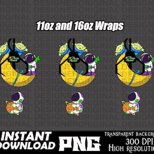 projekt kubka toy story, opakowanie sublimacyjne toy story, sublimacja pizza planet png, buzz lightyear, opakowanie na kubek 11 uncji, opakowanie na kubek 16 uncji buzz, woody png