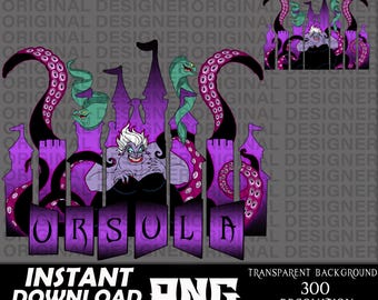 ursula png, villain png, ursula shirt, ursula png cut file, ursula sublimation, cricut, printable ursula, castle png, villain sublimation