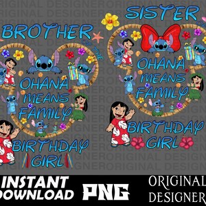 niña de cumpleaños de lilo stitch, stitch png, lilo png, camiseta de stitch, png personalizado, archivo de corte, sublimación, clipart de lilo, cumpleaños de lilo stitch, Cricut imagen 3