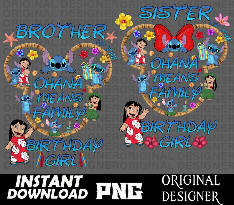 niña de cumpleaños de lilo stitch, stitch png, lilo png, camiseta de stitch, png personalizado, archivo de corte, sublimación, clipart de lilo, cumpleaños de lilo stitch, Cricut imagen 3